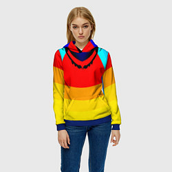 Толстовка-худи женская Цветные фигуры, цвет: 3D-синий — фото 2