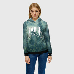 Толстовка-худи женская Русь - славянский лес, цвет: 3D-черный — фото 2