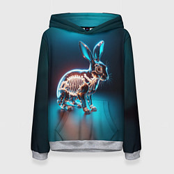 Толстовка-худи женская Прозрачный стеклянный кролик, цвет: 3D-меланж