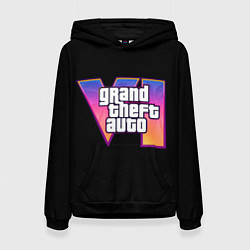 Толстовка-худи женская Grand Theft Auto 6, цвет: 3D-черный