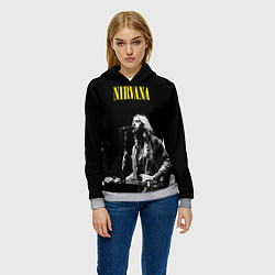 Толстовка-худи женская Группа Nirvana Курт Кобейн, цвет: 3D-меланж — фото 2