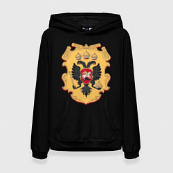 Толстовка-худи женская Имперский герб символкика, цвет: 3D-черный