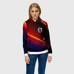 Толстовка-худи женская Volvo neon gradient auto, цвет: 3D-белый — фото 2