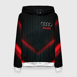 Толстовка-худи женская Audi stripes neon, цвет: 3D-белый