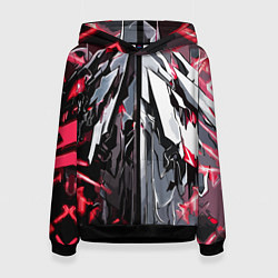 Толстовка-худи женская Адский доспех красный, цвет: 3D-черный