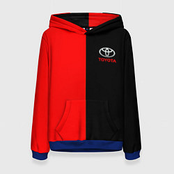 Толстовка-худи женская Toyota car красно чёрный, цвет: 3D-синий