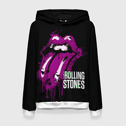 Толстовка-худи женская The Rolling Stones - lips, цвет: 3D-белый