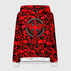 Толстовка-худи женская Thirty Seconds to Mars skull pattern, цвет: 3D-белый