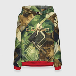 Толстовка-худи женская Counter Strike go - pattern, цвет: 3D-красный