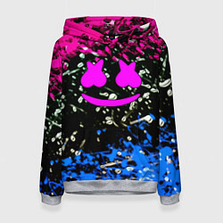 Толстовка-худи женская Marshmello неоновый краски, цвет: 3D-меланж