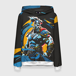 Толстовка-худи женская Крутой викинг, цвет: 3D-белый