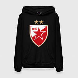 Толстовка-худи женская Црвена Звезда logo fc, цвет: 3D-черный