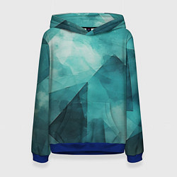 Толстовка-худи женская Гранжевая бирюза, цвет: 3D-синий