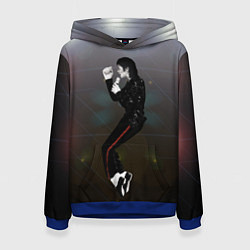 Толстовка-худи женская Michael Jackson в прыжке, цвет: 3D-синий
