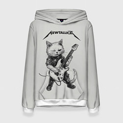 Толстовка-худи женская Mewtallica, цвет: 3D-белый