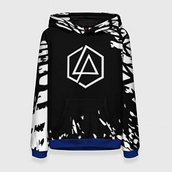 Толстовка-худи женская Linkin park краски текстура рок, цвет: 3D-синий