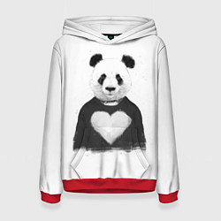 Толстовка-худи женская Love panda, цвет: 3D-красный