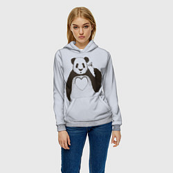 Толстовка-худи женская Panda love art, цвет: 3D-меланж — фото 2