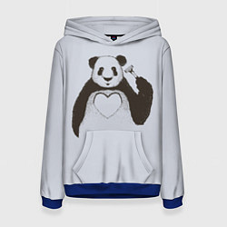 Толстовка-худи женская Panda love art, цвет: 3D-синий