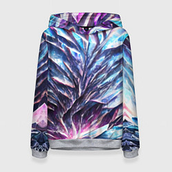 Толстовка-худи женская Синий драгоценный камень, цвет: 3D-меланж