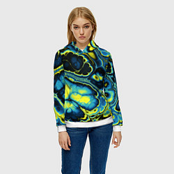 Толстовка-худи женская Абстрактный узор, цвет: 3D-белый — фото 2