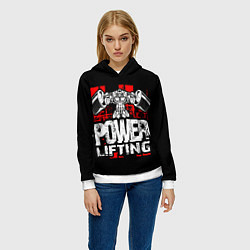Толстовка-худи женская Пауэрлифтинг монстер, цвет: 3D-белый — фото 2
