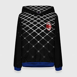 Толстовка-худи женская Милан футбольный клуб, цвет: 3D-синий