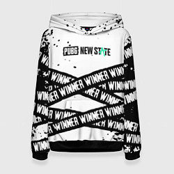 Толстовка-худи женская Pubg текстура полосы, цвет: 3D-черный