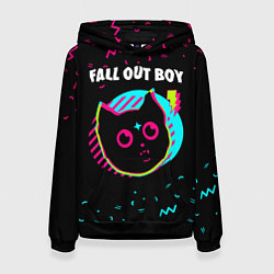 Толстовка-худи женская Fall Out Boy - rock star cat, цвет: 3D-черный