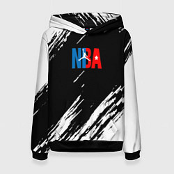 Толстовка-худи женская Basketball текстура краски nba, цвет: 3D-черный