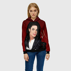 Толстовка-худи женская Michael Jackson с пантерой и автографом, цвет: 3D-черный — фото 2