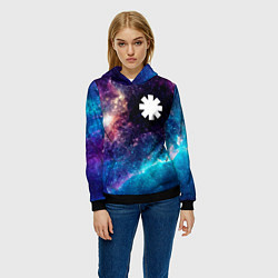 Толстовка-худи женская Red Hot Chili Peppers space rock, цвет: 3D-черный — фото 2