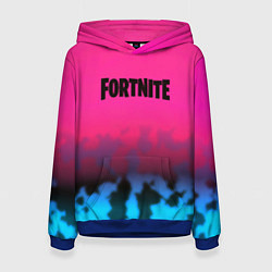 Толстовка-худи женская Fortnite текстура броня, цвет: 3D-синий
