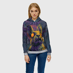Толстовка-худи женская Кролик зомби, цвет: 3D-меланж — фото 2