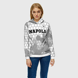 Толстовка-худи женская Napoli sport на светлом фоне посередине, цвет: 3D-белый — фото 2