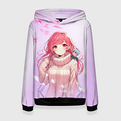 Толстовка-худи женская Юки - Любовь с кончиков пальцев, цвет: 3D-черный