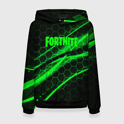 Толстовка-худи женская Fortnite epic броня зелёная, цвет: 3D-черный