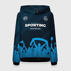 Толстовка-худи женская Sporting legendary форма фанатов, цвет: 3D-черный
