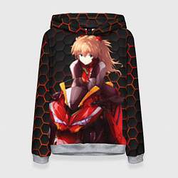 Толстовка-худи женская Аска из Евангелиона, цвет: 3D-меланж