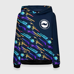 Толстовка-худи женская Brighton градиентные мячи, цвет: 3D-черный