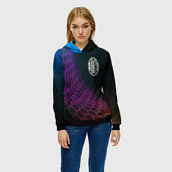 Толстовка-худи женская AC Milan футбольная сетка, цвет: 3D-черный — фото 2
