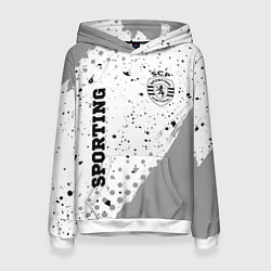 Толстовка-худи женская Sporting sport на светлом фоне вертикально, цвет: 3D-белый