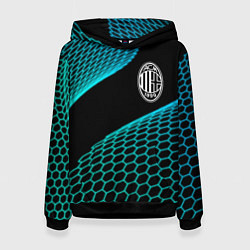 Толстовка-худи женская AC Milan football net, цвет: 3D-черный