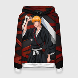 Толстовка-худи женская Ичиго Куросаки из Блича, цвет: 3D-белый