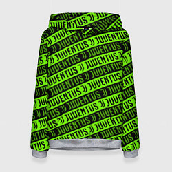 Толстовка-худи женская Juventus green pattern sport, цвет: 3D-меланж