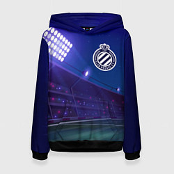 Толстовка-худи женская Club Brugge ночное поле, цвет: 3D-черный