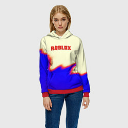 Толстовка-худи женская Roblox краски текстура game, цвет: 3D-красный — фото 2