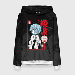 Толстовка-худи женская Evangelion - Рей Аянами, цвет: 3D-белый