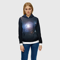 Толстовка-худи женская Спиральная галактика, цвет: 3D-белый — фото 2