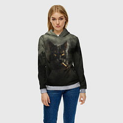 Толстовка-худи женская Кот - Бегемот, цвет: 3D-меланж — фото 2